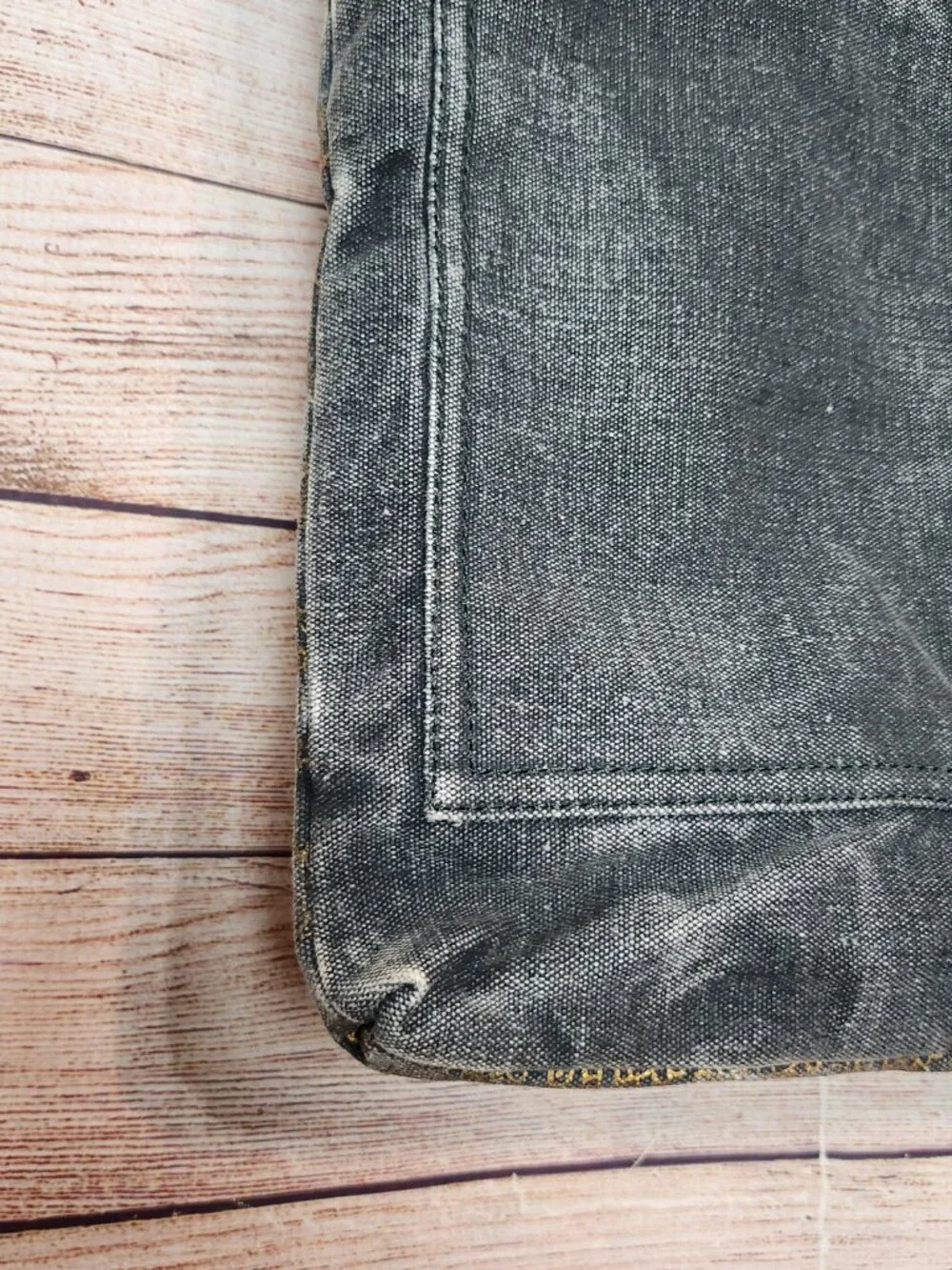 Mona B Denim & Gold Look Canvas Upcycled Drama Queen Foldover Crossbody Bag